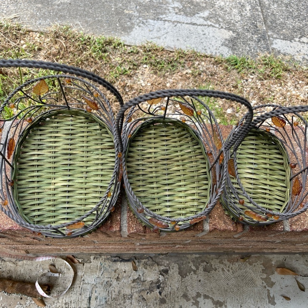 Decorative Metal Basket with Leaf Accents - Picture 3 of 4